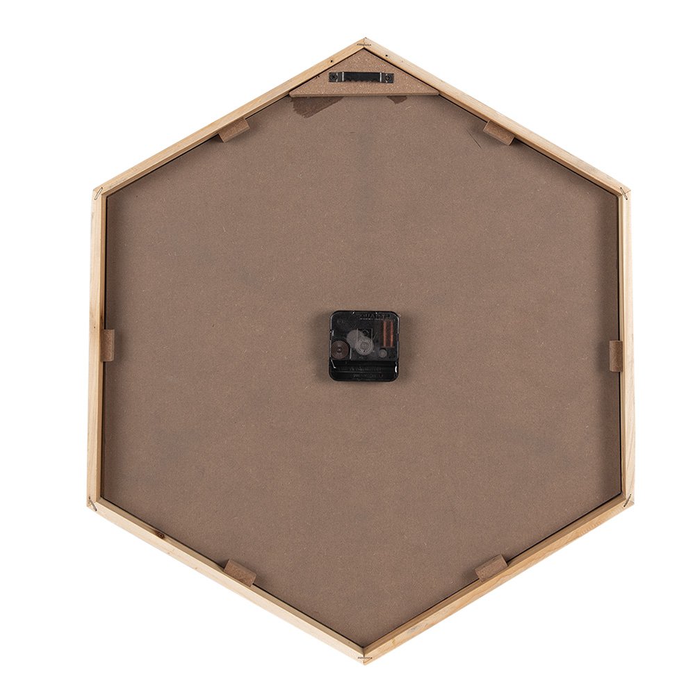 Wandklok 50 cm Zwart Bruin Hout Muurklok
