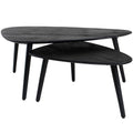 Salontafel Jamal - Zwart Mangohout - Set van 2