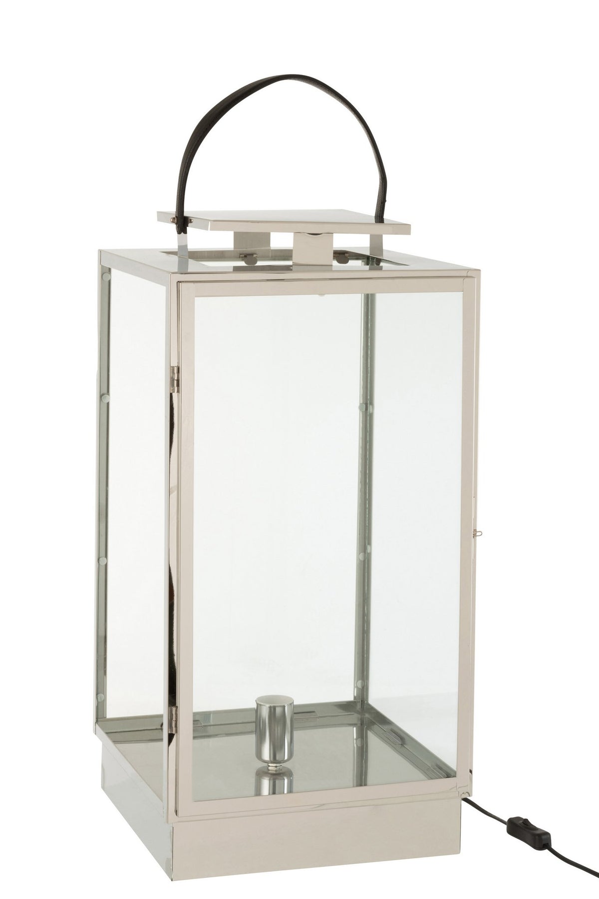 J-Line lantaarn Lamp - metaal/glas - zilver