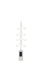 J-Line decoratie Boom - ijzer - wit - M - LED lichtjes