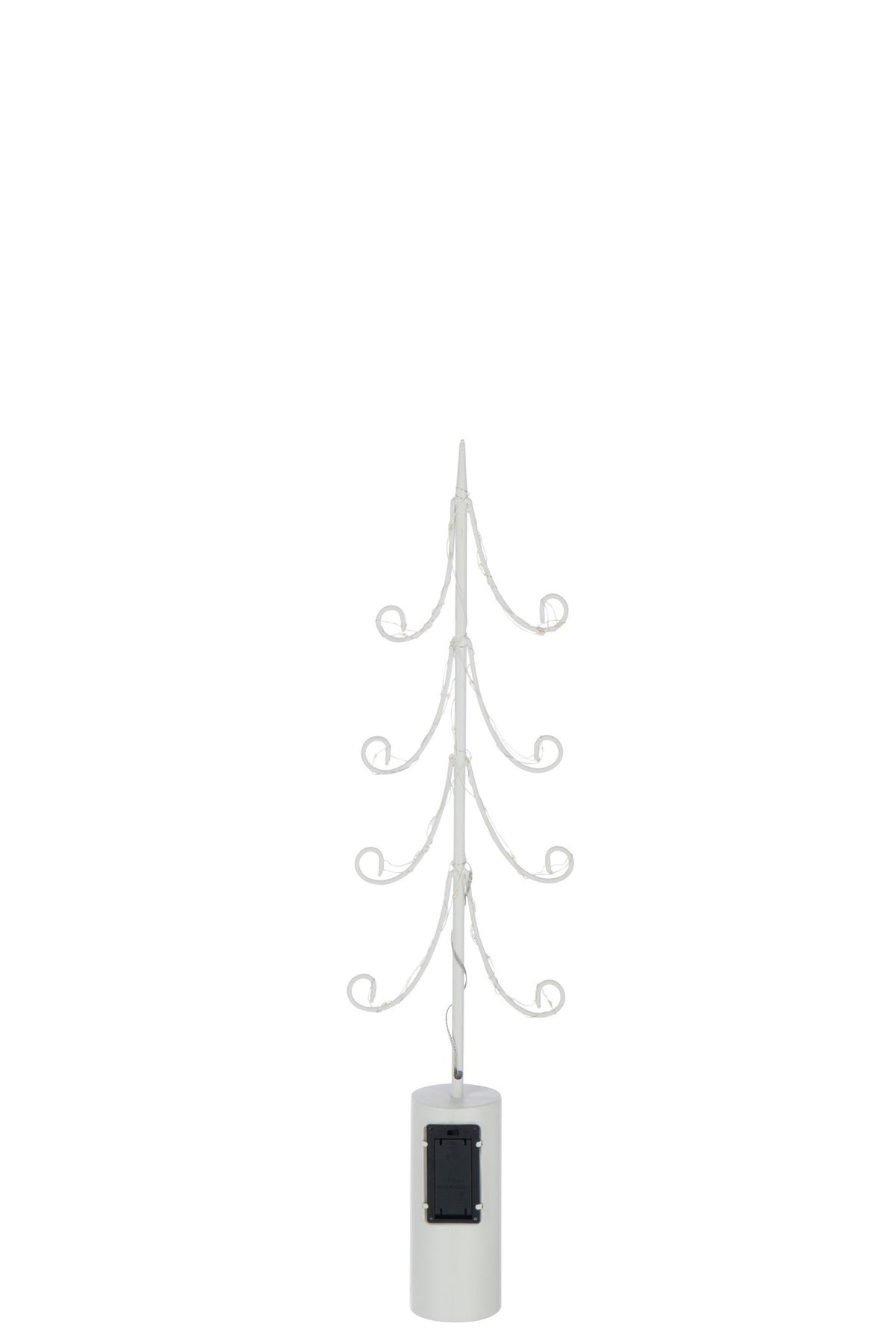 J-Line decoratie Boom - ijzer - wit - M - LED lichtjes