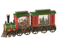 J-Line decoratie Trein + Muziek Kerstman - kunststof - mix - LED