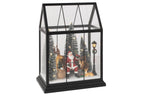 J-Line Ledkerstman met dieren - glas/synthetisch - multikleur - medium