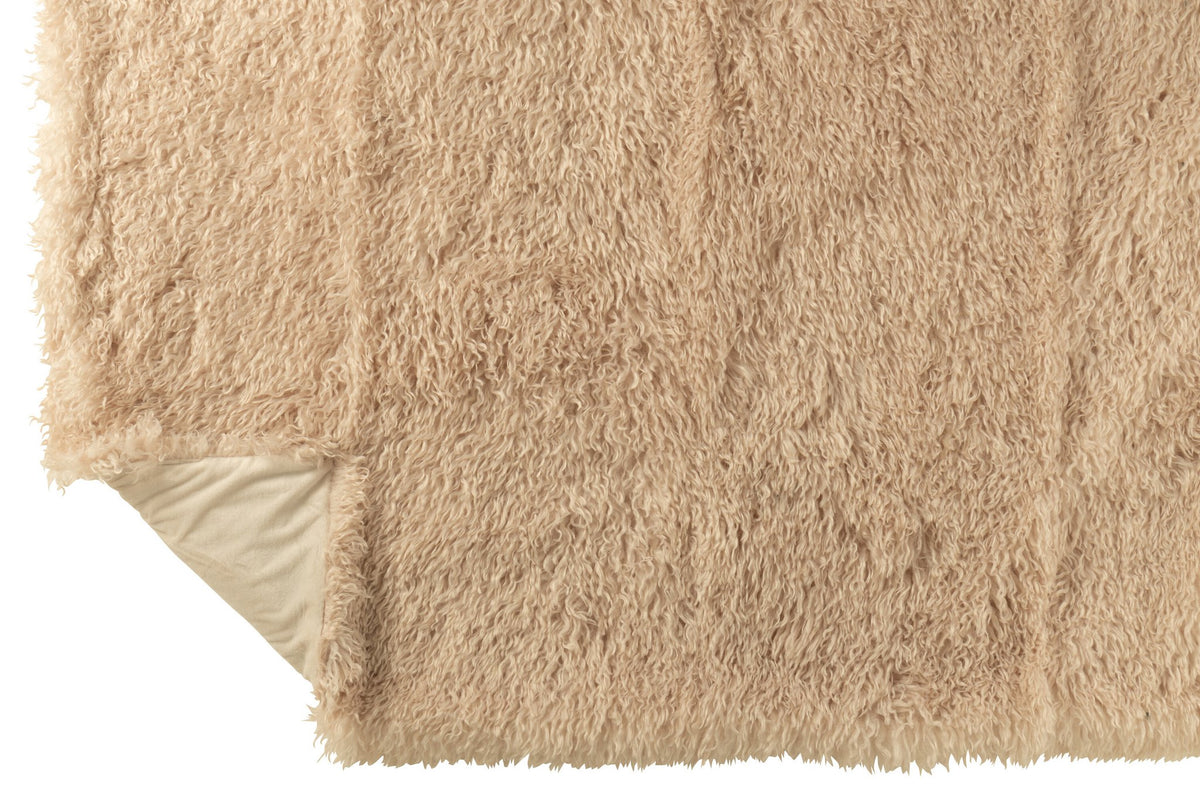 J-Line deken Moutie - polyester - beige