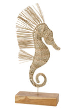 J-Line decoratie Zeepaard Op Voet - gras - naturel - L