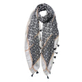 Sjaal Dames Print 90x180 cm Zwart Wit Synthetisch Shawl Dames