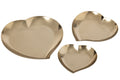 J-Line Decoratieve hartschalen - staal - goud - set van 3