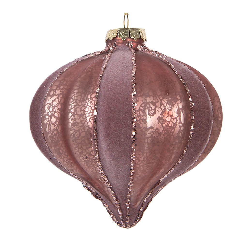 Kerstbal Ø 10x10 cm Roze Glas