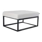 Pouf Hocker voetenbank bijzettafel Teddy stof wit 75 cm otto