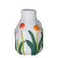 Vaas Keramiek tulpen wit multi h19,5 d13cm