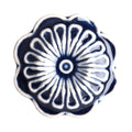 Deurknop Ø 4 cm blauz met Keramiek Bloem Meubelknop