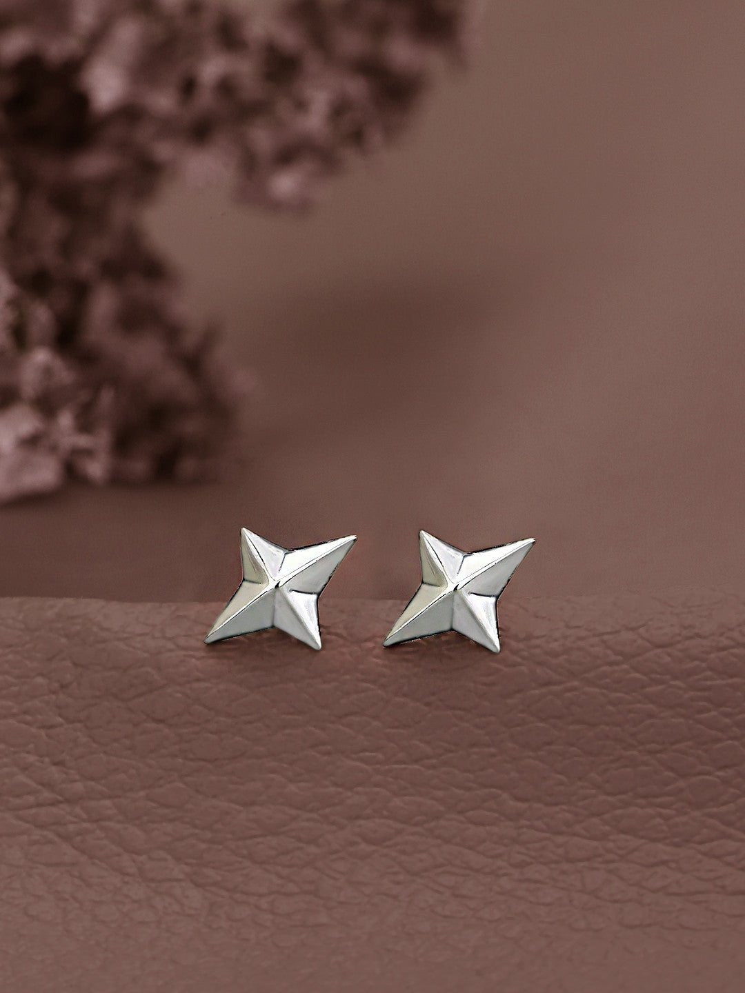 Oorknopjes | Sterling zilveren ster verguld 0,80 | Rhodium