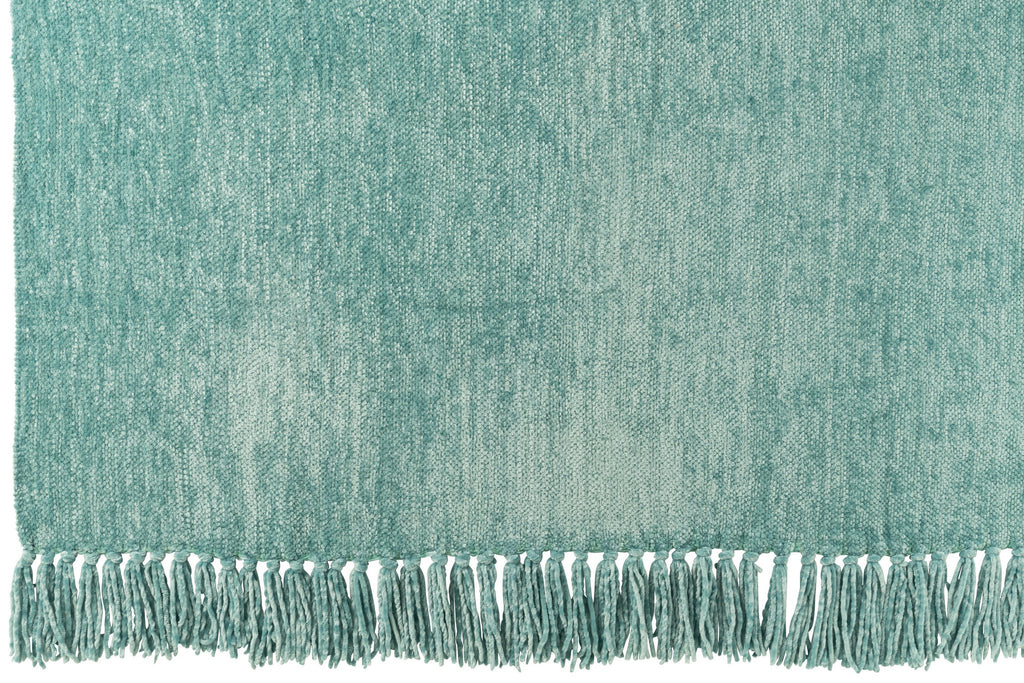 J-Line deken Chenille - polyester - turkoois