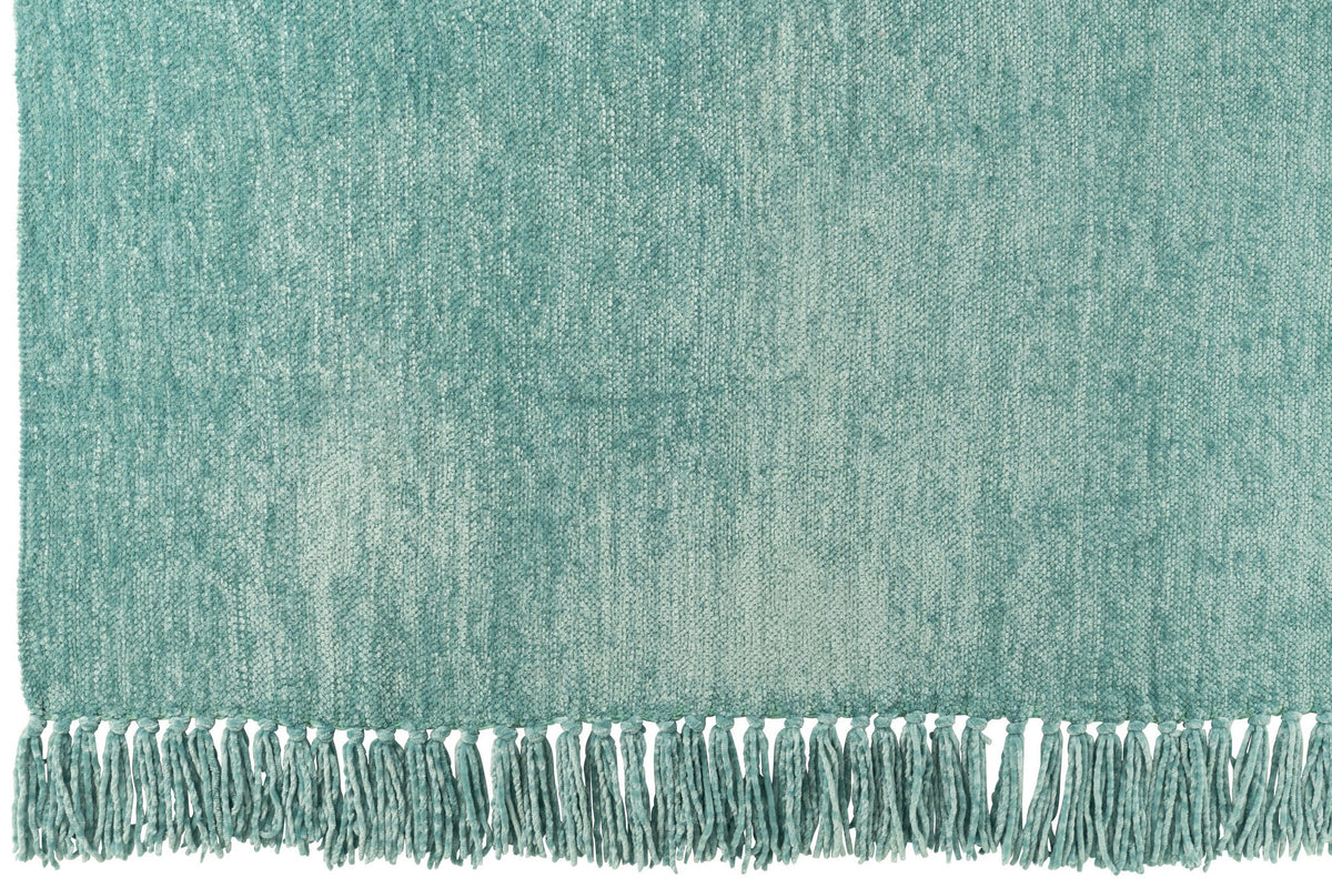 J-Line deken Chenille - polyester - turkoois
