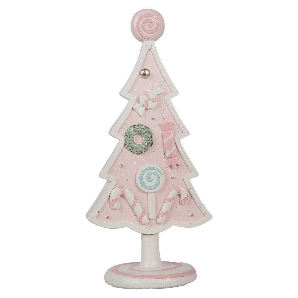 Kerstdecoratie Kerstboom 25 cm Roze Polyresin