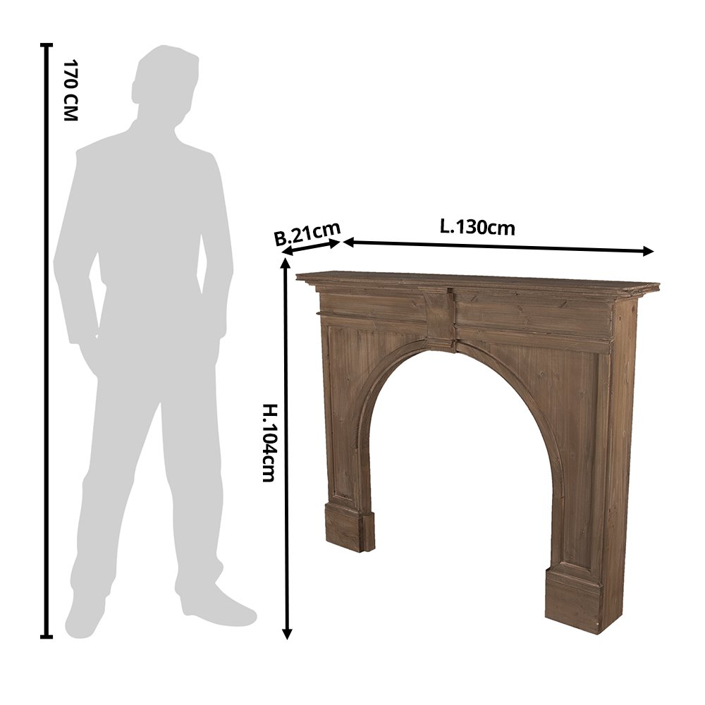 Schouw Bruin, Hout 130x21x104 cm