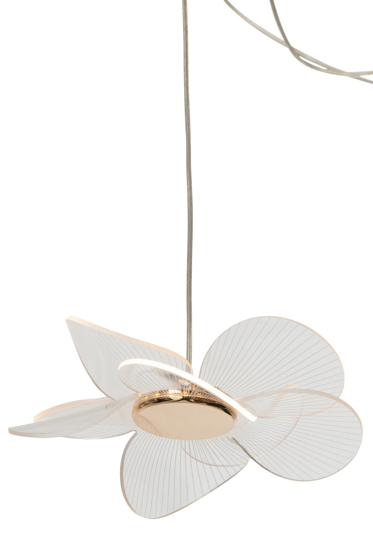 J-Line plafondlamp bloem - acryl - goud - large