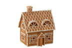 J-Line decoratie Huis Peperkoek - polyresin - bruin - large - LED