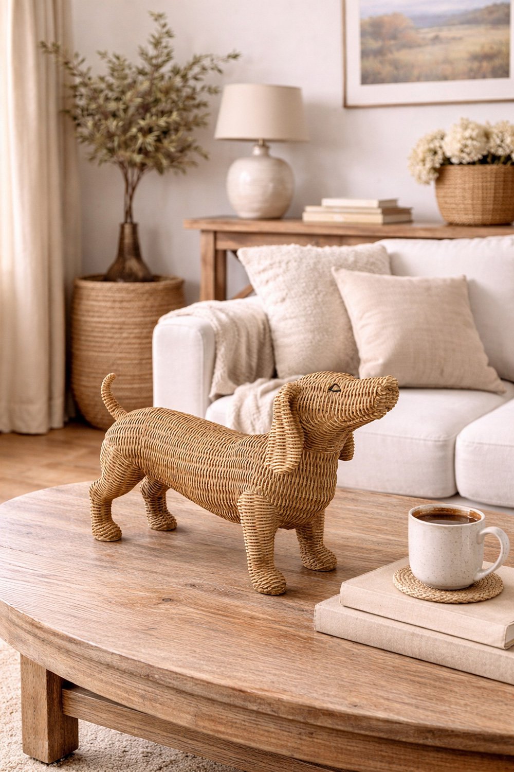 Decoratie Beeld Hond 39x14x24 cm Bruin Kunststof
