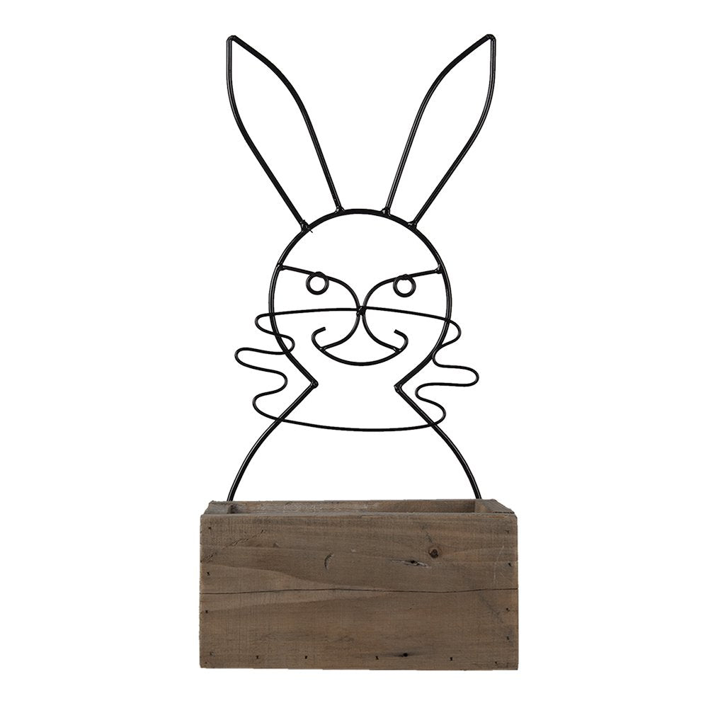 Bloempot Bruin Hout Konijn Bloempot Binnen