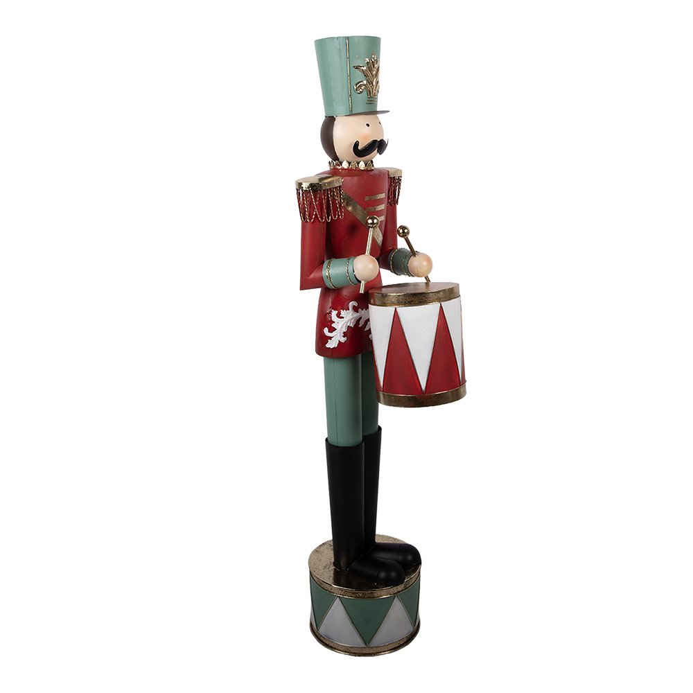 Kerstdecoratie Beeld Notenkraker 33x33x121 cm Rood Metaal