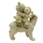 Beeld Kinderen 13x7x15 cm Beige Goudkleurig Polyresin Kerstdecoratie