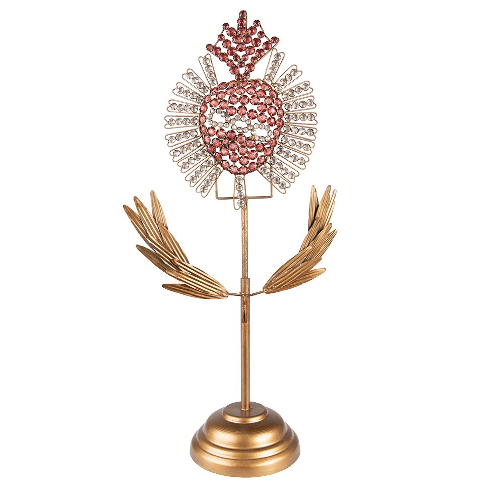 Decoratie Ornament 45 cm Goudkleurig IJzer Heilig Hart