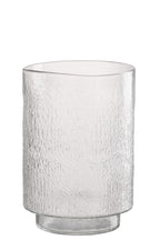 J-Line vaas Cilinder Reliëf - glas - transparant - M