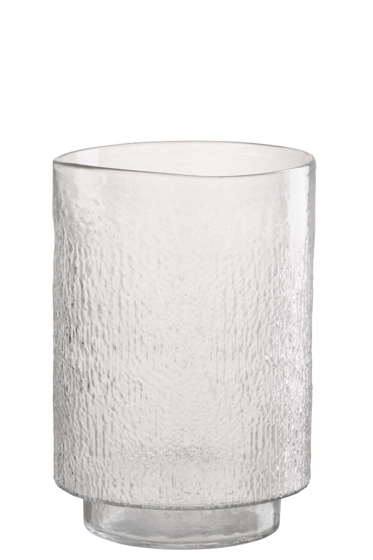 J-Line vaas Cilinder Reliëf - glas - transparant - M