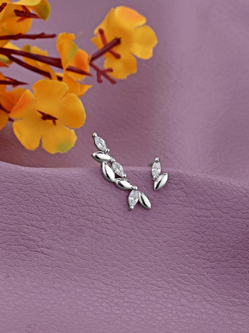 925 sterling zilveren Mis Match-oorbel – oorknopjes – gerhodineerd – L2,0 cm W0,6 cm