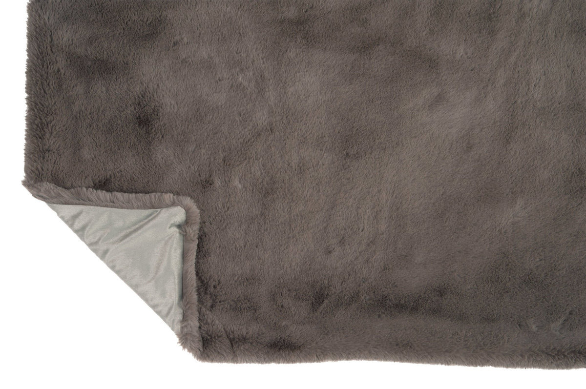 J-Line Plaid cutie - fleece deken – polyester – taupe - 180 x 130 cm