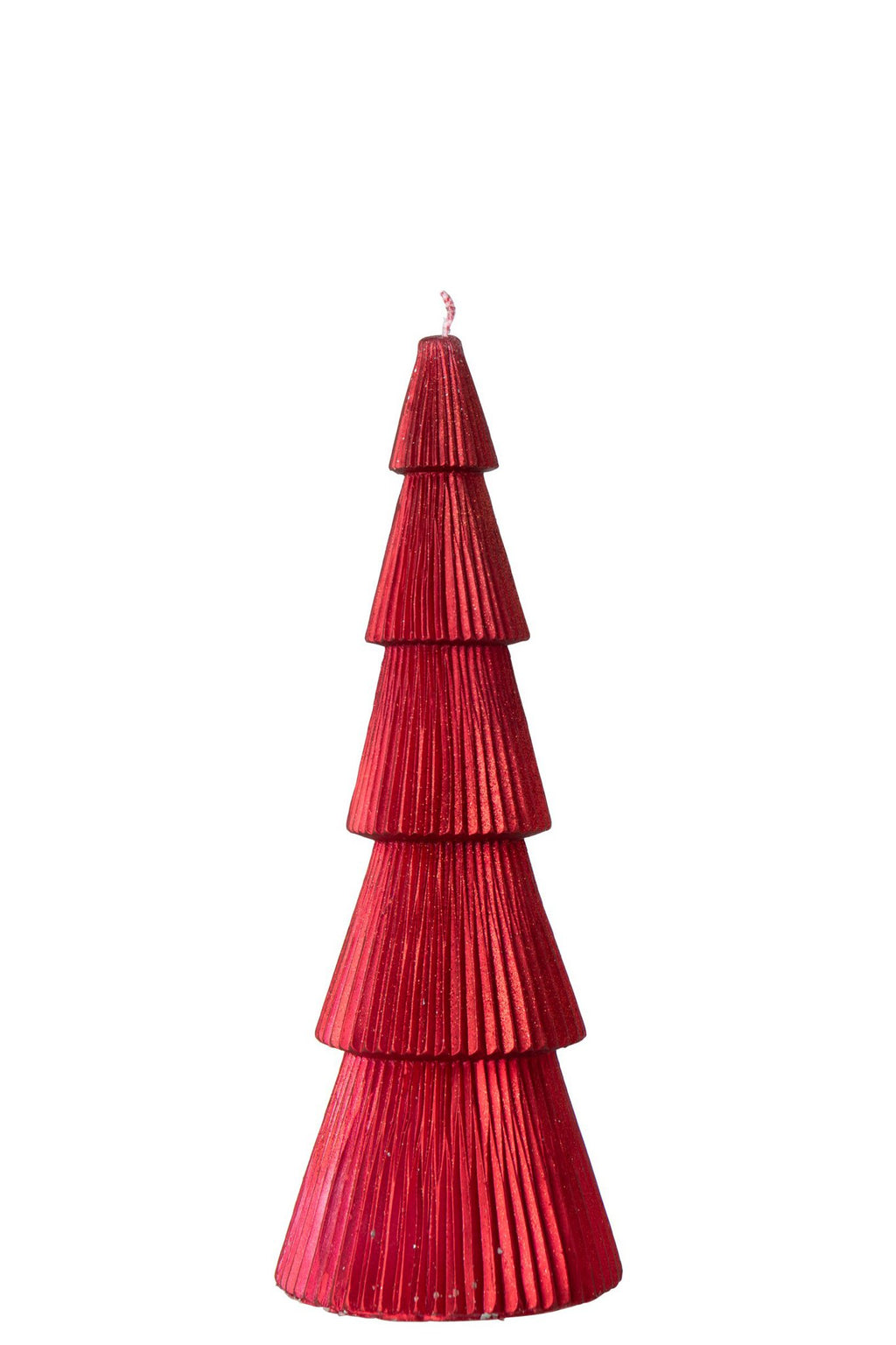 J-Line Dennenboomkaars - paraffine - kerstrood - large