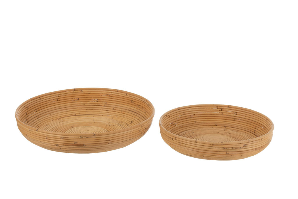 J-Line schaal - jute - naturel - 2 stuks