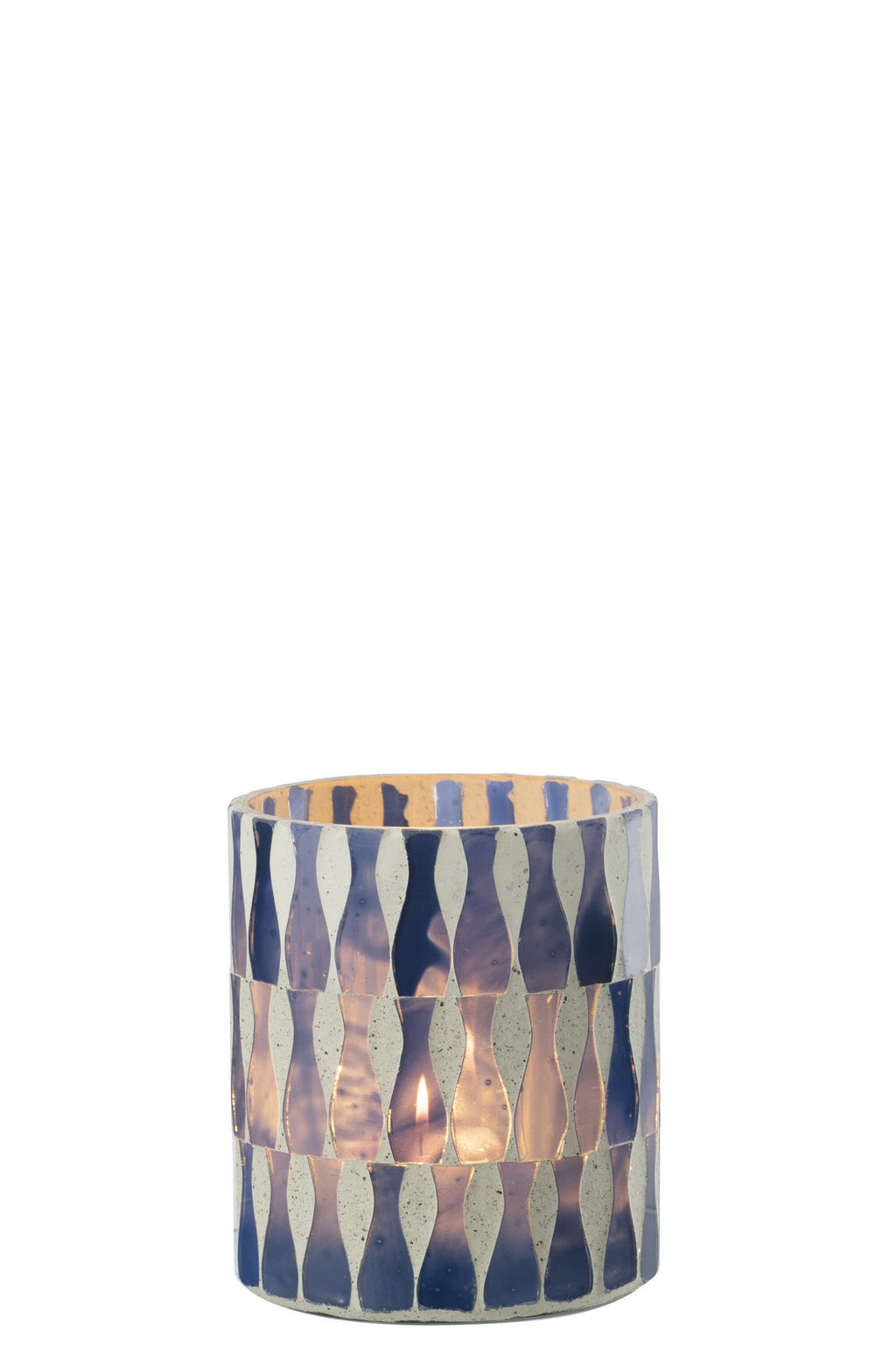J-Line kaarshouder - glas - blauw/wit - M