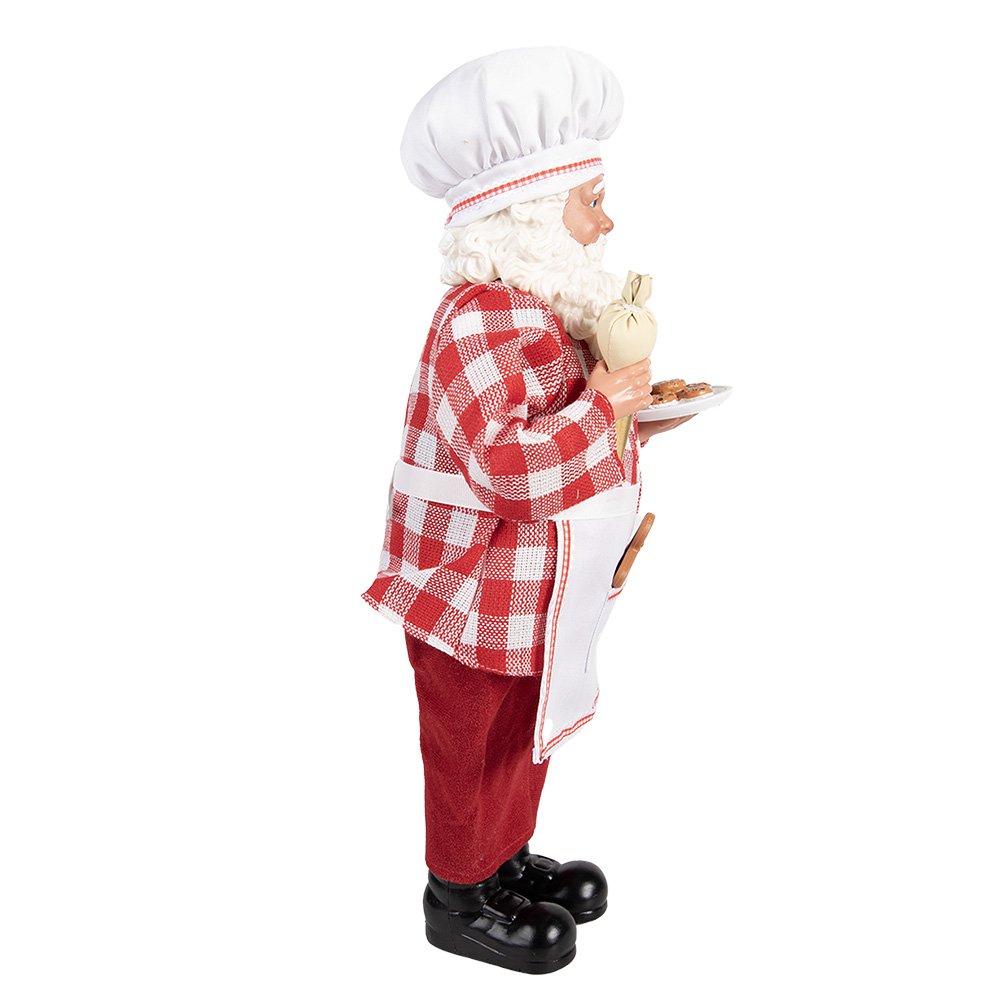 Kerstdecoratie Beld Kerstman 22x19x45 cm Rood Textiel