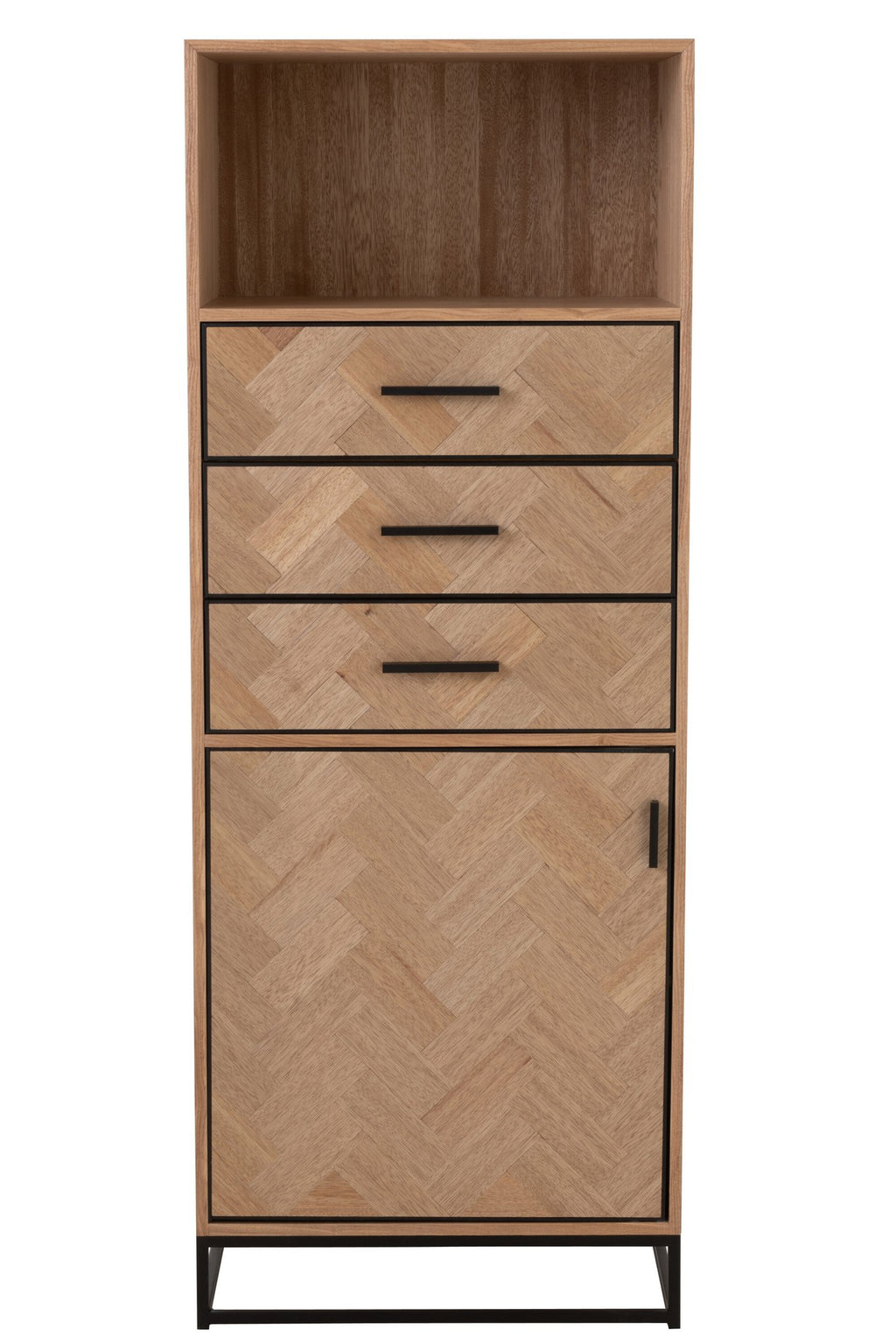 J-Line kast Hoog Zigzag kast - hout/metaal - naturel/zwart