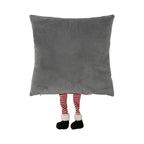 Kerstman kussen met benen grijs 40x40cm