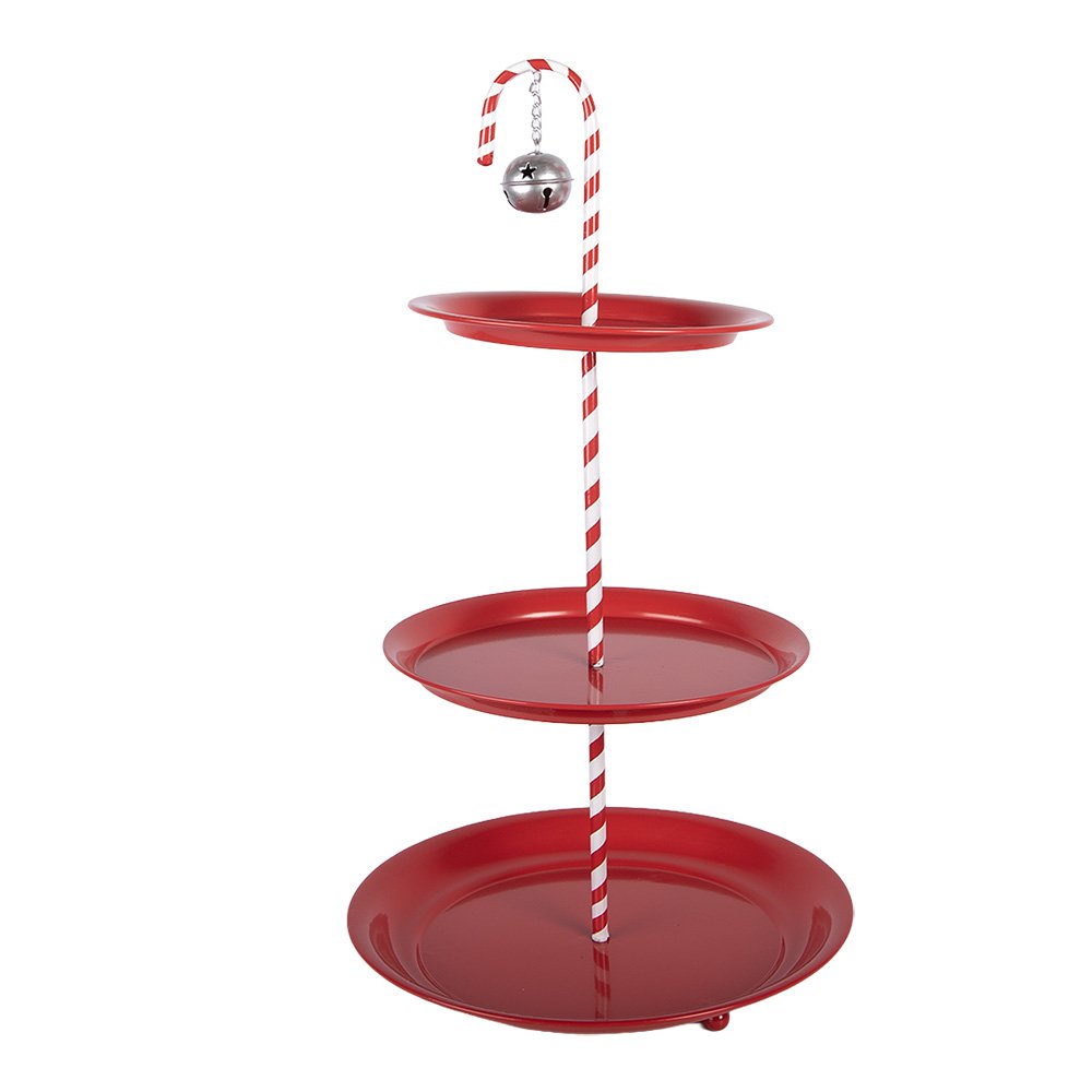Etagère 3 laags Ø 35x64 cm Rood Metaal