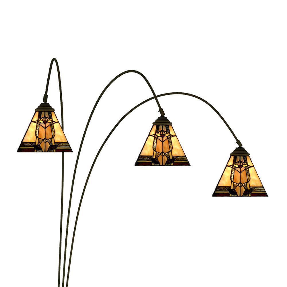Tiffany Vloerlamp 200 cm Beige Glas Staande Lamp