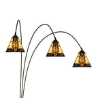 Tiffany Vloerlamp 200 cm Beige Glas Staande Lamp