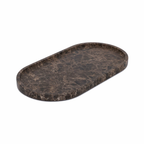 Marmer tray ovaal 30x15cm bruin
