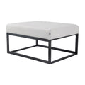 Pouf Hocker voetenbank bijzettafel Teddy stof wit 75 cm otto