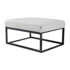 Pouf Hocker voetenbank bijzettafel Teddy stof wit 75 cm otto