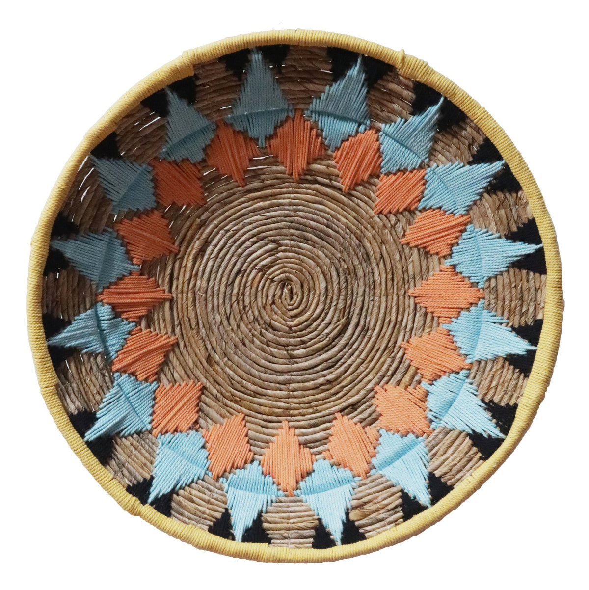 Lente Ronde Wanddecoratie Boheems Blauw Oranje DP0398