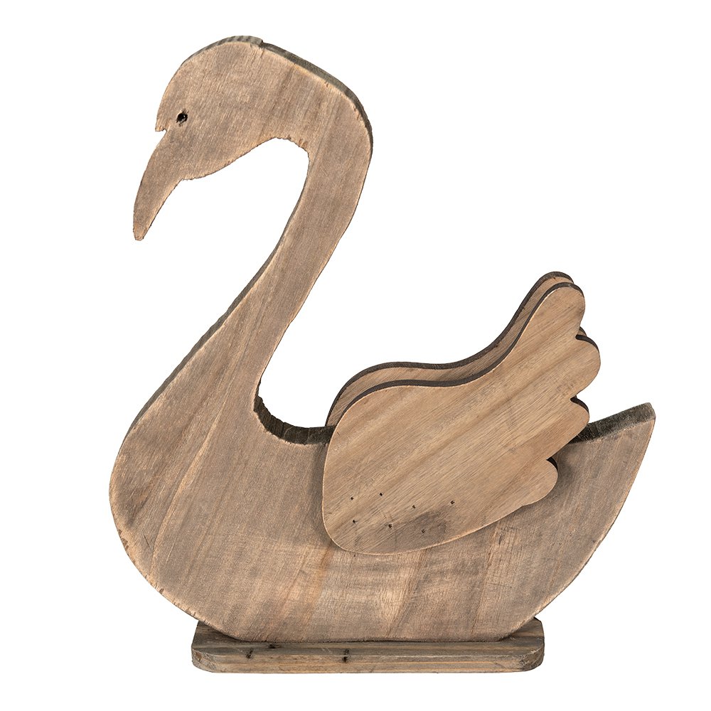 Beeld Zwaan 38x6x43 cm Bruin Hout