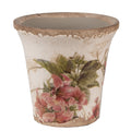 Bloempot Ø 9x8 cm Beige Roze Keramiek Bloemen Bloempot Binnen