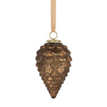 Decoratie dennenappel antiek bruin 18cm