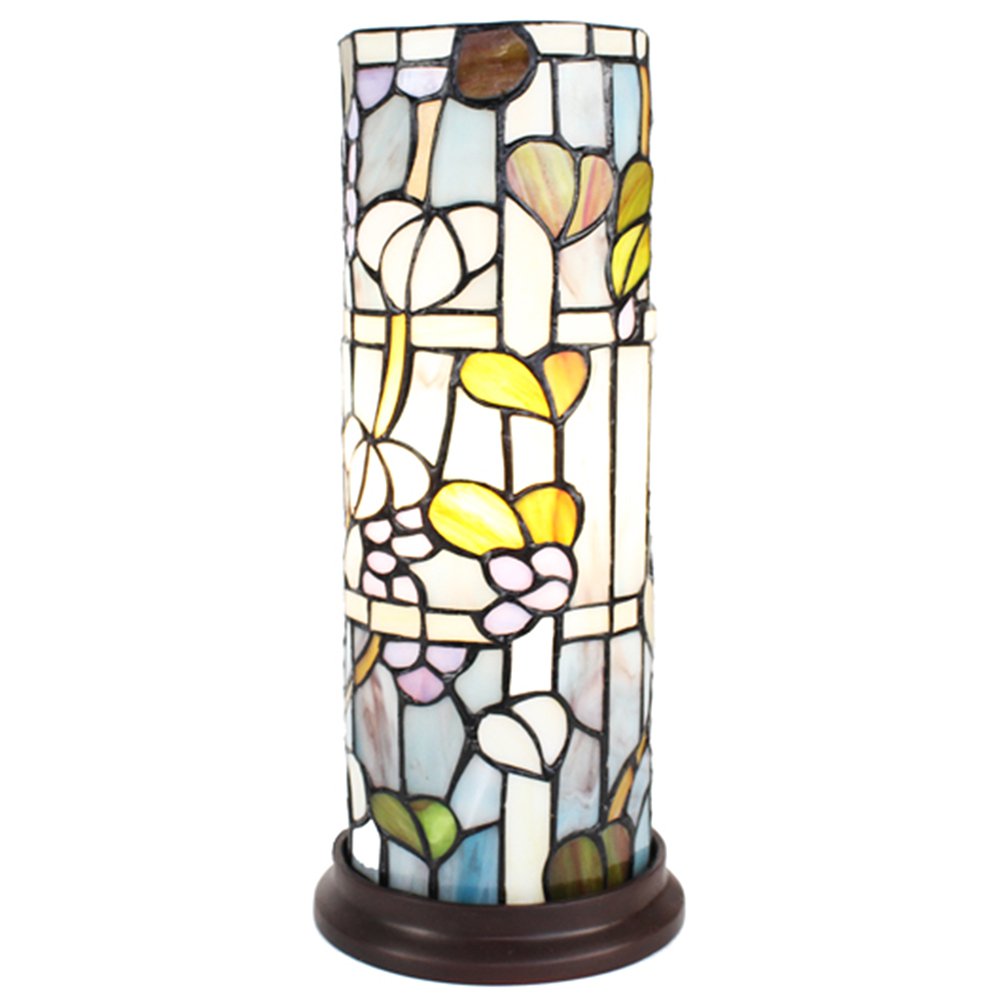 Tiffany Tafellamp Ø 15x36 cm Blauw Wit Glas Tiffany Bureaulamp