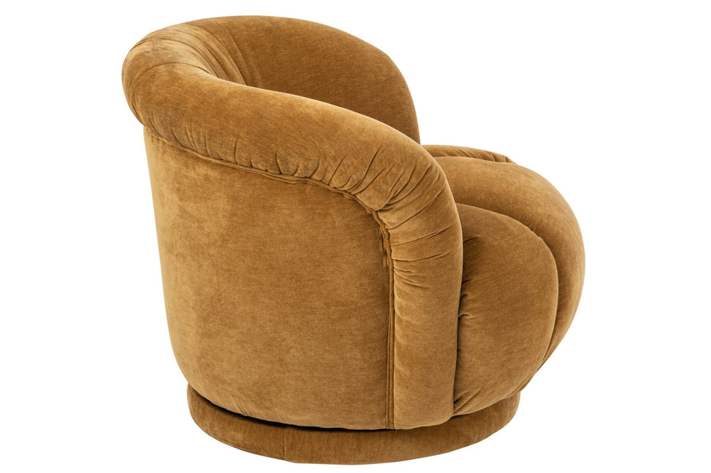 J-Line Draaibare fauteuil - multiplex/stof - mosterdgeel