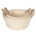 Opbergmand Set van 2 Ø 36 / Ø 29 cm Beige Hout Mand